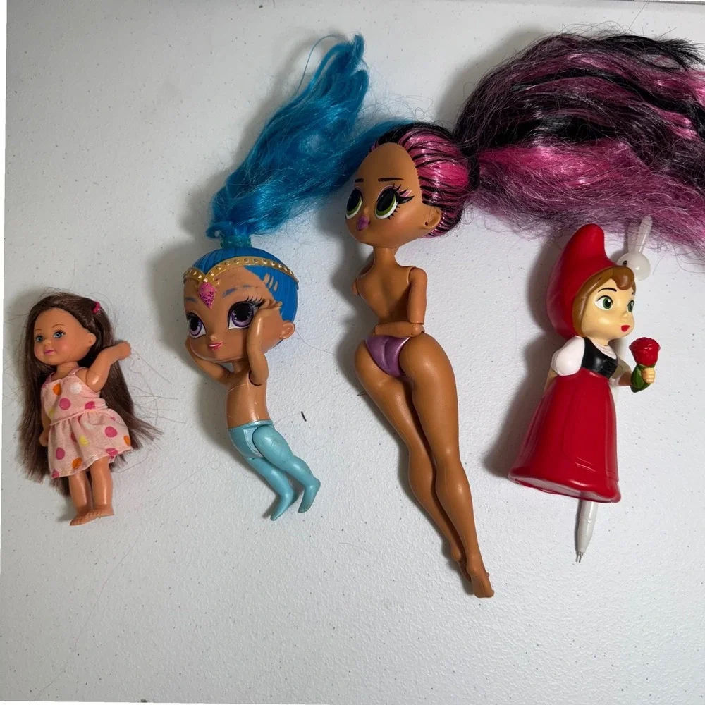Lot of 4 Assorted Mini Dolls Shimmer and Shine Little Red Riding‎ Hood Barbie